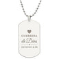 Guerrera de Dios Collar Placa Militar, Efesios 6_10, Regalos Cristianos Para Mujer