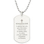 Romanos 8_28 Todas las Cosas Les Ayudan a Bien, Collar Placa Militar Cristiano