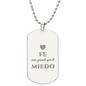 Fe Más Grande Que el Miedo Collar Para Mujer, Placa Militar Grabada, Regalos Cristianos