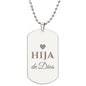 Hija de Dios Collar Placa Militar, Frase Cristiana Grabada, Regalos Cristianos Para Mujer