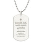 Dios Es Nuestro Amparo y Fortaleza Salmo 46_1, Collar Placa Militar Cristiano