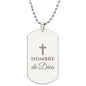 Hombre de Dios Collar Placa Militar, Frase Cristiana Grabada, Regalos Para Hombre