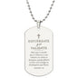 Esfuérzate y Sé Valiente Josué 1_9 Collar Placa Militar, Versículo Bíblico en Español