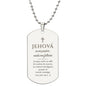 Jehová Es Mi Pastor Salmo 23 Collar Placa Militar, Versículo Bíblico, Regalos Cristianos