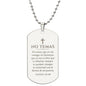 No Temas Que Yo Soy Contigo Isaías 41_10 Collar Placa Militar, Versículo Bíblico