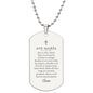 Ave María Collar Placa Militar, Dios Te Salve María, Regalo Católico en Español