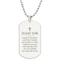 Juan 3_16 Collar Placa Militar, Porque de Tal Manera Amó Dios al Mundo, Regalo Cristiano