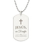 Jesús en Ti Confío Collar Placa Militar, Divina Misericordia, Regalo Católico en Español