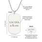 Un Día a la Vez Collar Placa Militar Grabado, Regalo de Sobriedad y Recuperación en Español