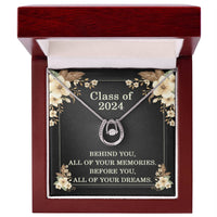 Load image into Gallery viewer, Graduation Gifts Class of 2024 Necklace, Class of 2024 Inspirational Gift, Lucky Horseshoe White Gold over Stainless Steel Necklace for Graduation, Gifts for Graduates from Family ShineOn Fulfillment

