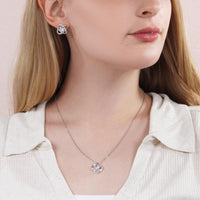 Load image into Gallery viewer, Thank You for All You Do Necklace Teacher's Christmas Gift Love Knot Earring and Necklace Set for Women Thank You Gift for Her, 14k Gold Over Stainless Steel ShineOn Fulfillment
