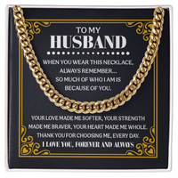 Load image into Gallery viewer, To My Husband from Wife Necklace, Stainless Steel Cuban Link Chain - Gift for Husband
