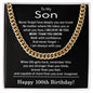 100th Birthday Gifts for Son - To My Son Necklace