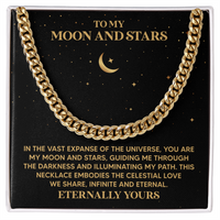 Load image into Gallery viewer, Cuban Link Chain for Boyfriend, To My Moon and Stars Necklace for Husband, Valentines Day Gifts for Men
