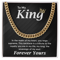 Load image into Gallery viewer, To My King Necklace for Men, To My Man Necklace, Cuban Link Chain for Him for Birthday, Anniversary Jewelry for Men
