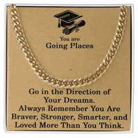 Load image into Gallery viewer, Graduation Gifts for Him Gradation Necklace for Men Class of 2025 Gift You Are Going Places Cuban Link Chain Gifts for Graduates ShineOn Fulfillment
