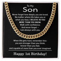 Load image into Gallery viewer, 1st Birthday Gifts for Son - To My Son Necklace
