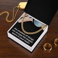 Load image into Gallery viewer, Soon to Be Dad Gift Expecting Dad Gift Dad to Be Christmas Gift Smallest of Things Can Occupy the Largest Space in Your Heart New Dad Cuban Link Chain ShineOn Fulfillment
