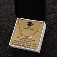 Load image into Gallery viewer, Graduation Gifts for Him Gradation Necklace for Men Class of 2025 Gift You Are Going Places Cuban Link Chain Gifts for Graduates ShineOn Fulfillment
