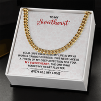 Load image into Gallery viewer, Cuban Link Chain for Husband, Anniversary Jewelry for Men, To My Sweetheart Necklace
