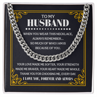 Load image into Gallery viewer, To My Husband from Wife Necklace, Stainless Steel Cuban Link Chain - Gift for Husband
