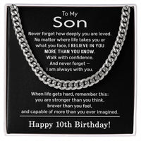 Load image into Gallery viewer, 10th Birthday Gifts for Son - To My Son Necklace

