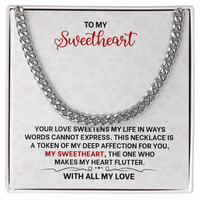 Load image into Gallery viewer, Cuban Link Chain for Husband, Anniversary Jewelry for Men, To My Sweetheart Necklace
