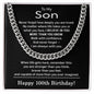 100th Birthday Gifts for Son - To My Son Necklace