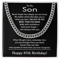 Load image into Gallery viewer, 87th Birthday Gifts for Son - To My Son Necklace
