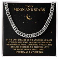 Load image into Gallery viewer, Cuban Link Chain for Boyfriend, To My Moon and Stars Necklace for Husband, Valentines Day Gifts for Men
