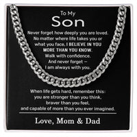 Load image into Gallery viewer, Son Gifts from Mom and Dad - To My Son Necklace
