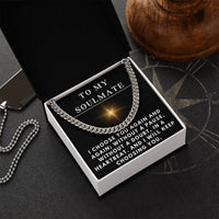Load image into Gallery viewer, To My Soulmate Necklace for Him Christmas Gifts for Him Boyfriend Necklace I Will Keep Choosing You Men's Cuban Link Chain ShineOn Fulfillment

