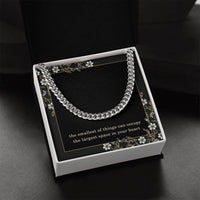 Load image into Gallery viewer, Soon to Be Dad Necklace Expecting Father Gift Christmas Gift Fathers Day Birthday The Smallest of Things Can Occupy the Largest Space in Your Heart Cuban Link Chain ShineOn Fulfillment
