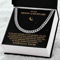 Load image into Gallery viewer, Cuban Link Chain for Boyfriend, To My Moon and Stars Necklace for Husband, Valentines Day Gifts for Men
