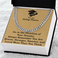 Load image into Gallery viewer, Graduation Gifts for Him Gradation Necklace for Men Class of 2025 Gift You Are Going Places Cuban Link Chain Gifts for Graduates ShineOn Fulfillment

