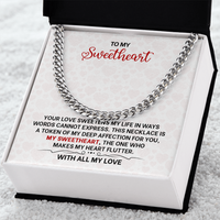 Load image into Gallery viewer, Cuban Link Chain for Husband, Anniversary Jewelry for Men, To My Sweetheart Necklace
