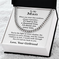 Load image into Gallery viewer, To My Man Necklace for Boyfriend, Birthday Gift for Boyfriend from Girlfriend
