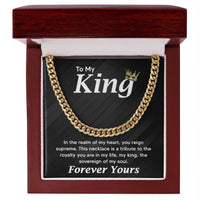 Load image into Gallery viewer, To My King Necklace for Men, To My Man Necklace, Cuban Link Chain for Him for Birthday, Anniversary Jewelry for Men

