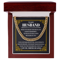 Load image into Gallery viewer, To My Husband from Wife Necklace, Stainless Steel Cuban Link Chain - Gift for Husband
