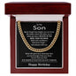Birthday Gifts for Son - To My Son Necklace Stainless Steel Cuban Link Chain