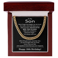 Load image into Gallery viewer, 10th Birthday Gifts for Son - To My Son Necklace
