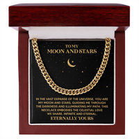 Load image into Gallery viewer, Cuban Link Chain for Boyfriend, To My Moon and Stars Necklace for Husband, Valentines Day Gifts for Men
