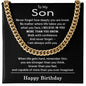 Birthday Gifts for Son - To My Son Necklace Stainless Steel Cuban Link Chain