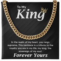 Load image into Gallery viewer, To My King Necklace for Men, To My Man Necklace, Cuban Link Chain for Him for Birthday, Anniversary Jewelry for Men

