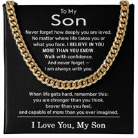 Load image into Gallery viewer, To My Son Necklace Stainless Steel Cuban Link Chain
