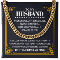 Load image into Gallery viewer, To My Husband from Wife Necklace, Stainless Steel Cuban Link Chain - Gift for Husband
