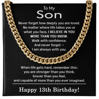 Load image into Gallery viewer, 13th Birthday Gifts for Son - To My Son Necklace
