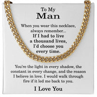 Load image into Gallery viewer, To My Man Necklace for Him - Boyfriend Gifts for Him

