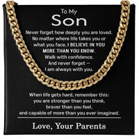 Load image into Gallery viewer, To My Son Gifts from Parents - Son Jewelry from Mom and Dad
