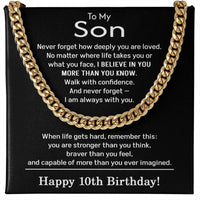 Load image into Gallery viewer, 10th Birthday Gifts for Son - To My Son Necklace
